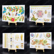 Load image into Gallery viewer, New Waterproof Temporary Tattoo Sticker Golden Silver Flower Jewelry Flash Fashion Different Design Tattoos For Womens
