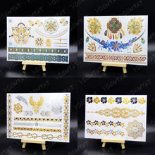 Load image into Gallery viewer, New Waterproof Temporary Tattoo Sticker Golden Silver Flower Jewelry Flash Fashion Different Design Tattoos For Womens