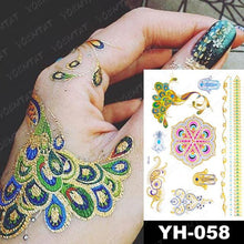 Load image into Gallery viewer, New Waterproof Temporary Tattoo Sticker Golden Silver Flower Jewelry Flash Fashion Different Design Tattoos For Womens