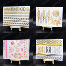 Load image into Gallery viewer, New Waterproof Temporary Tattoo Sticker Golden Silver Flower Jewelry Flash Fashion Different Design Tattoos For Womens