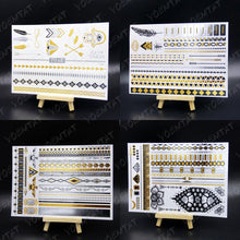 Load image into Gallery viewer, New Waterproof Temporary Tattoo Sticker Golden Silver Flower Jewelry Flash Fashion Different Design Tattoos For Womens
