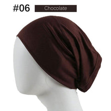 Load image into Gallery viewer, New Winter Autumn Soft Solid Color Inner Hijab Cap Lightweight Muslim Turban Elegant Hijab Caps Hat Islam Under Scarf Undercap Bonnet Color Soft Jersey Stretch Hijab's Tube Cap Hat Hijab Bonnet Muslim Women Scarf Turbans Head For Women
