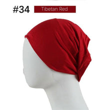 Load image into Gallery viewer, New Winter Autumn Soft Solid Color Inner Hijab Cap Lightweight Muslim Turban Elegant Hijab Caps Hat Islam Under Scarf Undercap Bonnet Color Soft Jersey Stretch Hijab's Tube Cap Hat Hijab Bonnet Muslim Women Scarf Turbans Head For Women