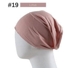 Load image into Gallery viewer, New Winter Autumn Soft Solid Color Inner Hijab Cap Lightweight Muslim Turban Elegant Hijab Caps Hat Islam Under Scarf Undercap Bonnet Color Soft Jersey Stretch Hijab's Tube Cap Hat Hijab Bonnet Muslim Women Scarf Turbans Head For Women