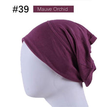 Load image into Gallery viewer, New Winter Autumn Soft Solid Color Inner Hijab Cap Lightweight Muslim Turban Elegant Hijab Caps Hat Islam Under Scarf Undercap Bonnet Color Soft Jersey Stretch Hijab's Tube Cap Hat Hijab Bonnet Muslim Women Scarf Turbans Head For Women
