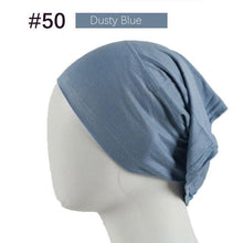 Load image into Gallery viewer, New Winter Autumn Soft Solid Color Inner Hijab Cap Lightweight Muslim Turban Elegant Hijab Caps Hat Islam Under Scarf Undercap Bonnet Color Soft Jersey Stretch Hijab's Tube Cap Hat Hijab Bonnet Muslim Women Scarf Turbans Head For Women