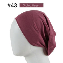 Load image into Gallery viewer, New Winter Autumn Soft Solid Color Inner Hijab Cap Lightweight Muslim Turban Elegant Hijab Caps Hat Islam Under Scarf Undercap Bonnet Color Soft Jersey Stretch Hijab's Tube Cap Hat Hijab Bonnet Muslim Women Scarf Turbans Head For Women