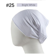 Load image into Gallery viewer, New Winter Autumn Soft Solid Color Inner Hijab Cap Lightweight Muslim Turban Elegant Hijab Caps Hat Islam Under Scarf Undercap Bonnet Color Soft Jersey Stretch Hijab's Tube Cap Hat Hijab Bonnet Muslim Women Scarf Turbans Head For Women