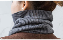 Load image into Gallery viewer, New Winter Autumn Solid Color Soft Cashmere Knit Ring Scarves Neck Warmer Elastic Neck Gaiter Head Wrap Headwear Comfort Collar Female Winter One Loop Scarf For Women