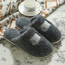 Load image into Gallery viewer, New Winter Men And Women Slippers Indoor Home Warm Plush Non-Slip Wear-Resistant Soft-Soled Couple Cotton House Slippers Memory Foam Slippers Scuff Outdoor Indoor Warm Plush Bedroom Shoes