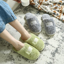Load image into Gallery viewer, New Winter Men And Women Slippers Indoor Home Warm Plush Non-Slip Wear-Resistant Soft-Soled Couple Cotton House Slippers Memory Foam Slippers Scuff Outdoor Indoor Warm Plush Bedroom Shoes