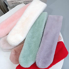 Load image into Gallery viewer, New Winter Solid Color Warm Thicken Soft Collar Scarf Faux Rabbit Fur Neckerchief Plush Warm Hot Scarfs Cross Collar Scarf Shawl Solid With Pearl Elegant For Women