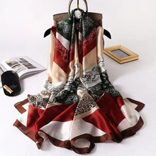 Load image into Gallery viewer, New Women Autumn Winter Fashion Silk Scarf Shawl Beach Headband Female Casual Wear Beach Friendly Spring Silk Scarf Flower Print Silk Scarves Shawls and Wraps Long Size Beach Stoles
