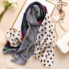 Load image into Gallery viewer, New Women Autumn Winter Fashion Silk Scarf Shawl Beach Headband Female Casual Wear Beach Friendly Spring Silk Scarf Flower Print Silk Scarves Shawls and Wraps Long Size Beach Stoles