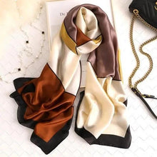 Load image into Gallery viewer, New Women Autumn Winter Fashion Silk Scarf Shawl Beach Headband Female Casual Wear Beach Friendly Spring Silk Scarf Flower Print Silk Scarves Shawls and Wraps Long Size Beach Stoles