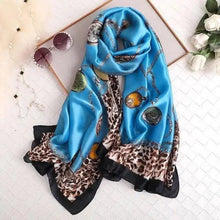 Load image into Gallery viewer, New Women Autumn Winter Fashion Silk Scarf Shawl Beach Headband Female Casual Wear Beach Friendly Spring Silk Scarf Flower Print Silk Scarves Shawls and Wraps Long Size Beach Stoles