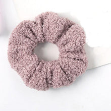 Load image into Gallery viewer, New Women Cute Teddy Velvet Scrunchies Elastic Hair Band Faux Fur Hair Rope Girl's Hair Tie Accessories Ponytail Holder Accessories for Women And Girls