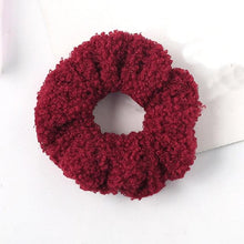 Load image into Gallery viewer, New Women Cute Teddy Velvet Scrunchies Elastic Hair Band Faux Fur Hair Rope Girl's Hair Tie Accessories Ponytail Holder Accessories for Women And Girls