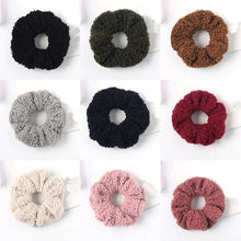 Load image into Gallery viewer, New Women Cute Teddy Velvet Scrunchies Elastic Hair Band Faux Fur Hair Rope Girl's Hair Tie Accessories Ponytail Holder Accessories for Women And Girls