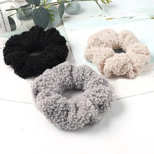 Load image into Gallery viewer, New Women Cute Teddy Velvet Scrunchies Elastic Hair Band Faux Fur Hair Rope Girl's Hair Tie Accessories Ponytail Holder Accessories for Women And Girls