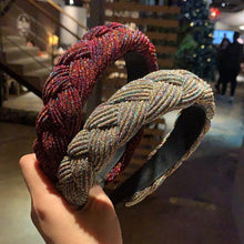 Load image into Gallery viewer, New Women Hairband Cross Knot Braid Twist Headband Adult Autumn Winter Shiny Color Headwear Wide Side Turban Gorgeous Hair Accessories For Women