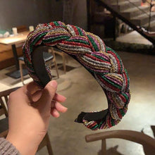 Load image into Gallery viewer, New Women Hairband Cross Knot Braid Twist Headband Adult Autumn Winter Shiny Color Headwear Wide Side Turban Gorgeous Hair Accessories For Women