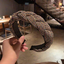 Load image into Gallery viewer, New Women Hairband Cross Knot Braid Twist Headband Adult Autumn Winter Shiny Color Headwear Wide Side Turban Gorgeous Hair Accessories For Women