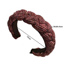 Load image into Gallery viewer, New Women Hairband Cross Knot Braid Twist Headband Adult Autumn Winter Shiny Color Headwear Wide Side Turban Gorgeous Hair Accessories For Women
