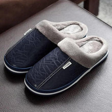 Load image into Gallery viewer, New Women Men Winter House Slippers PU Leather Cute Plush Slip On Fluffy Warm Casual Shoes House Slippers Memory Foam Comfy Fuzzy Soft Slip On Indoor Slippers For Men