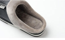 Load image into Gallery viewer, New Women Men Winter House Slippers PU Leather Cute Plush Slip On Fluffy Warm Casual Shoes House Slippers Memory Foam Comfy Fuzzy Soft Slip On Indoor Slippers For Men