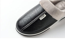 Load image into Gallery viewer, New Women Men Winter House Slippers PU Leather Cute Plush Slip On Fluffy Warm Casual Shoes House Slippers Memory Foam Comfy Fuzzy Soft Slip On Indoor Slippers For Men