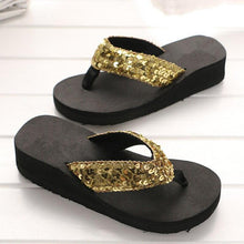 Load image into Gallery viewer, New Women Solid Slides Sandals Thickness Sequin Shoes Slippers Beach Shoes House Non-Slip Slippers Thick Sequin Sandals For Indoor Outdoor Breathable Shoes