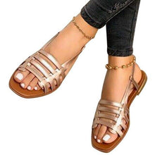 Load image into Gallery viewer, New Women Summer Casual Slides Comfortable Flax Slippers Striped Bow Linen Flip Flops Platform Flat Sandals For Women Casual Summer Cute Open Toe Ladies Sandals