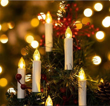 Load image into Gallery viewer, New Year Christmas LED Candles Taper Candles Flickering With Remote Timer Battery Operated Waterproof Christmas Tree Candles, Warm White Window Candles Lights Flameless Remote Control Candles For Home Dinner Party Christmas Tree Decoration Lamp