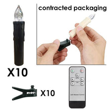 Load image into Gallery viewer, New Year Christmas LED Candles Taper Candles Flickering With Remote Timer Battery Operated Waterproof Christmas Tree Candles, Warm White Window Candles Lights Flameless Remote Control Candles For Home Dinner Party Christmas Tree Decoration Lamp