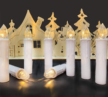 Load image into Gallery viewer, New Year Christmas LED Candles Taper Candles Flickering With Remote Timer Battery Operated Waterproof Christmas Tree Candles, Warm White Window Candles Lights Flameless Remote Control Candles For Home Dinner Party Christmas Tree Decoration Lamp