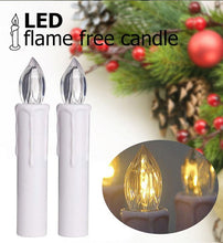 Load image into Gallery viewer, New Year Christmas LED Candles Taper Candles Flickering With Remote Timer Battery Operated Waterproof Christmas Tree Candles, Warm White Window Candles Lights Flameless Remote Control Candles For Home Dinner Party Christmas Tree Decoration Lamp