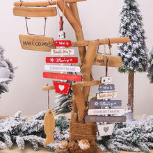 Load image into Gallery viewer, New Year Christmas Tree Bell Pendant Christmas Wooden Hanging Ornaments Letter Pendant Wooden Tree Decorations Star Bird Bow-Knot Letter Bells Design Wooden Hanging Decor For Christmas Tree Wind Wooden Hanging Gift Home Festival Decoration Accessories