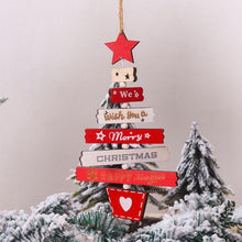 Load image into Gallery viewer, New Year Christmas Tree Bell Pendant Christmas Wooden Hanging Ornaments Letter Pendant Wooden Tree Decorations Star Bird Bow-Knot Letter Bells Design Wooden Hanging Decor For Christmas Tree Wind Wooden Hanging Gift Home Festival Decoration Accessories