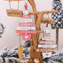 Load image into Gallery viewer, New Year Christmas Tree Bell Pendant Christmas Wooden Hanging Ornaments Letter Pendant Wooden Tree Decorations Star Bird Bow-Knot Letter Bells Design Wooden Hanging Decor For Christmas Tree Wind Wooden Hanging Gift Home Festival Decoration Accessories