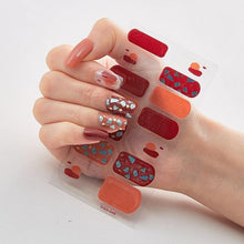 Load image into Gallery viewer, New Year Patterned Nail Decor Nail Polish Nail Art Stickers Full Beauty Sticker for Nails Nail Accessorie Christmas Nail Sticker 3D Nail Art Stickers Decal Slider Template Diy Nail Tool Decorations Nail Art Design Self Adhesive Luxury Designer Nail Sticke