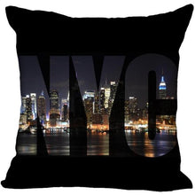 Load image into Gallery viewer, New York Pillow Cover Square Cushion Cover Christmas Zippered Pillow Case for Sofa Bed Home Decor 40*40cm,45*45cm(One Side)