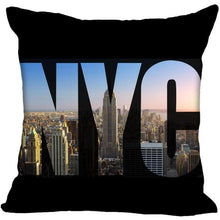Load image into Gallery viewer, New York Pillow Cover Square Cushion Cover Christmas Zippered Pillow Case for Sofa Bed Home Decor 40*40cm,45*45cm(One Side)