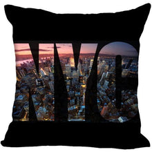 Load image into Gallery viewer, New York Pillow Cover Square Cushion Cover Christmas Zippered Pillow Case for Sofa Bed Home Decor 40*40cm,45*45cm(One Side)