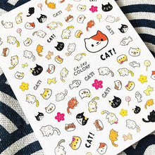 Load image into Gallery viewer, Newest Cats 3D Nail Art Sticker Decal Template Nail Tool Decorations Cute Nail Stickers for Kids and Little Girls Sheets Self Adhesive Nail Art Stickers 3D Animal Nail Decals Nail Art Decoration Set Including Cat Dog Strawberry Bear Chick Bunny Pat