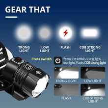 Load image into Gallery viewer, Newest Waterproof XHP199 16-Core Super Bright Powerful Lantern Headlamp XHP110 LED USB Flashlight XHP50 Headlight Rechargeable 18650 Zoom Torch Light