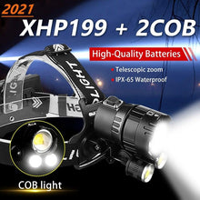 Load image into Gallery viewer, Newest Waterproof XHP199 16-Core Super Bright Powerful Lantern Headlamp XHP110 LED USB Flashlight XHP50 Headlight Rechargeable 18650 Zoom Torch Light