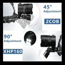 Load image into Gallery viewer, Newest Waterproof XHP199 16-Core Super Bright Powerful Lantern Headlamp XHP110 LED USB Flashlight XHP50 Headlight Rechargeable 18650 Zoom Torch Light
