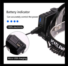 Load image into Gallery viewer, Newest Waterproof XHP199 16-Core Super Bright Powerful Lantern Headlamp XHP110 LED USB Flashlight XHP50 Headlight Rechargeable 18650 Zoom Torch Light