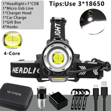 Load image into Gallery viewer, Newest Waterproof XHP199 16-Core Super Bright Powerful Lantern Headlamp XHP110 LED USB Flashlight XHP50 Headlight Rechargeable 18650 Zoom Torch Light